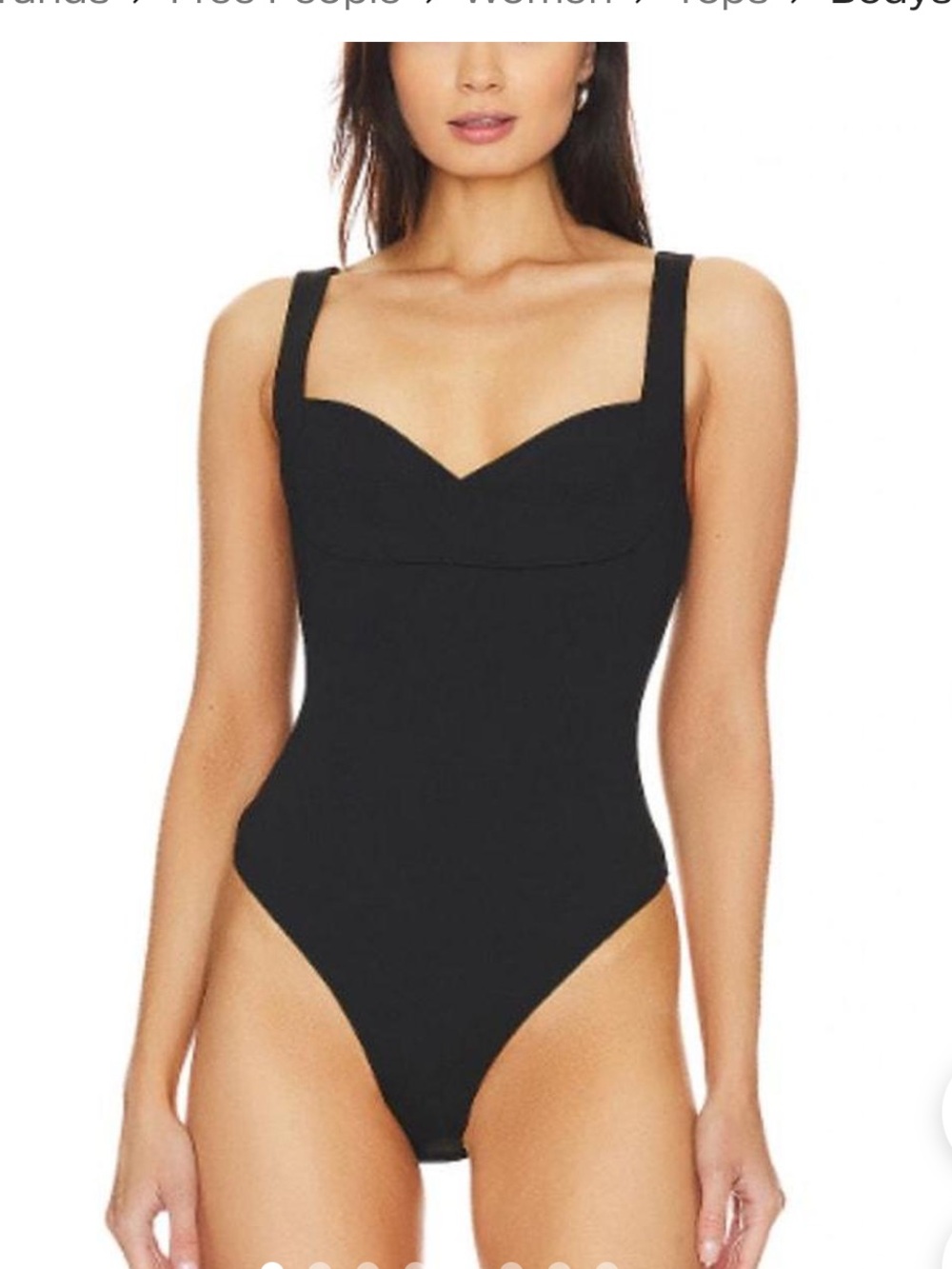 Free People Dusk To Dawn Black Bodysuit NWT